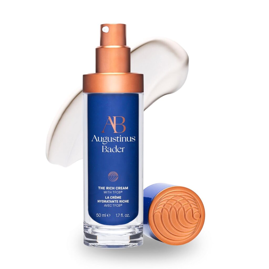 ugustinus Bader The Rich Cream luxury anti-aging moisturizer and Drunk Elephant Protini Polypeptide Cream for firming sagging skin